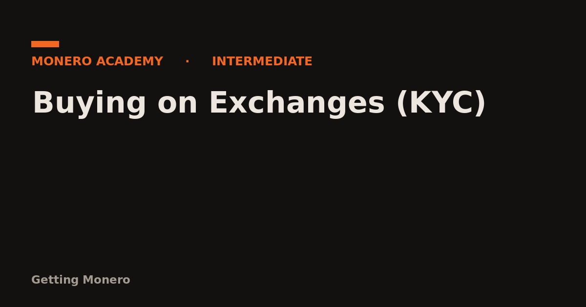 Buying on Exchanges (KYC)
