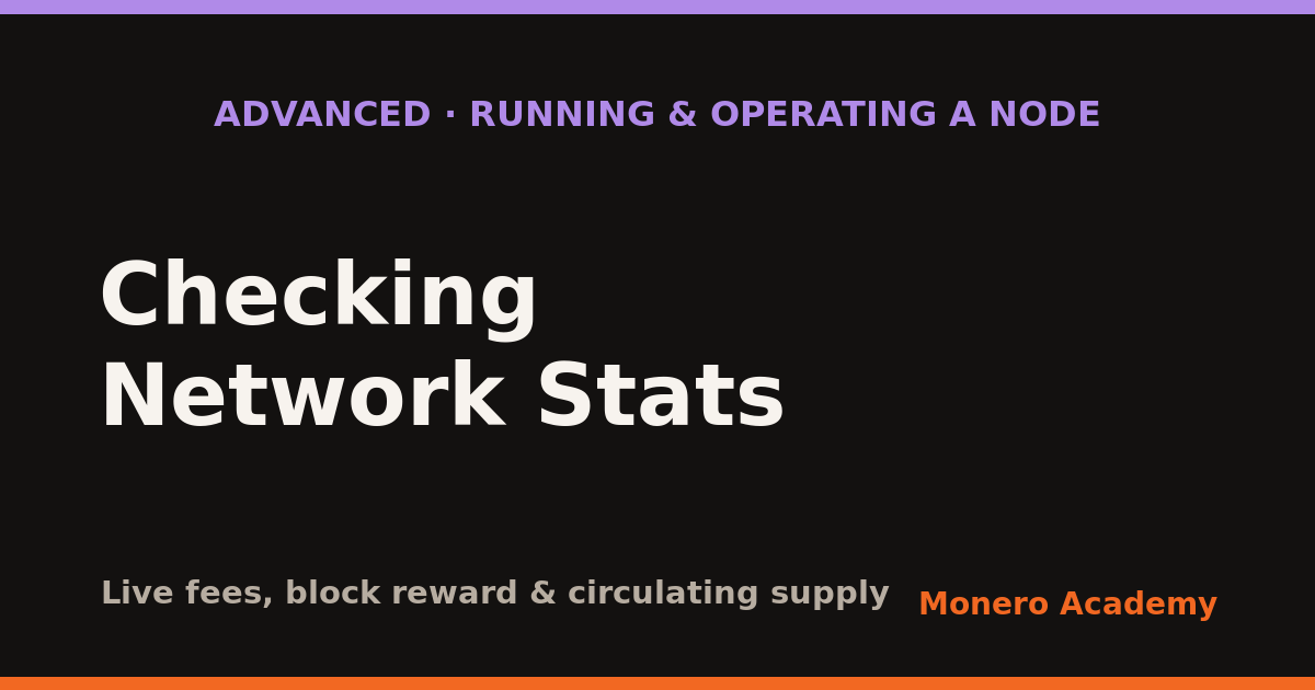 Checking Network Stats: Fees & Supply