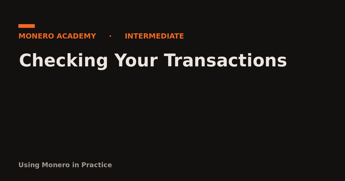 Checking Your Transactions