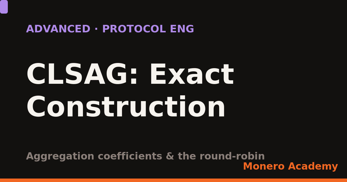 CLSAG: Exact Construction & Domain Separation