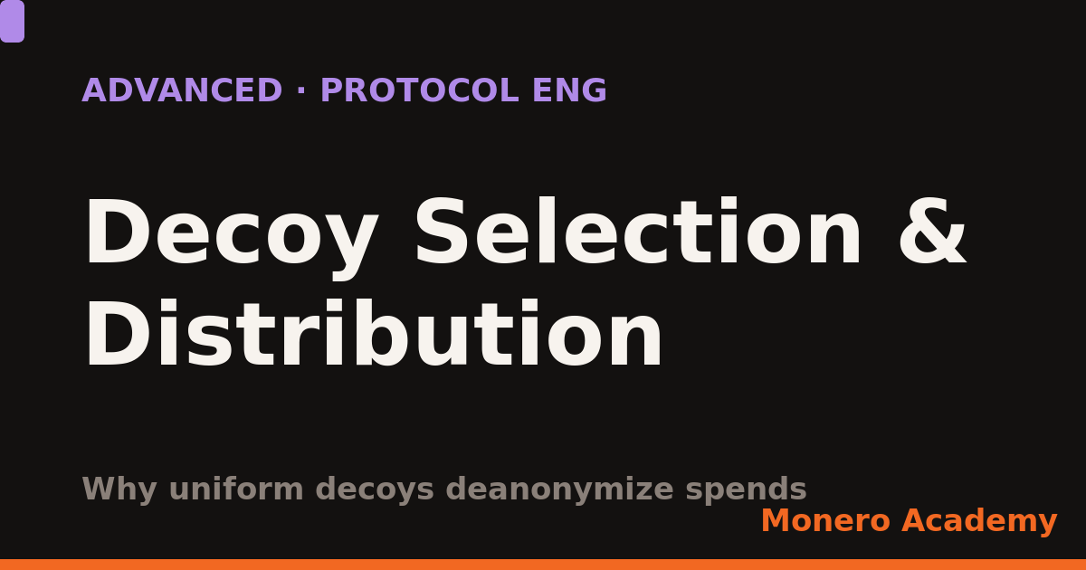 Decoy Selection & the Output Distribution
