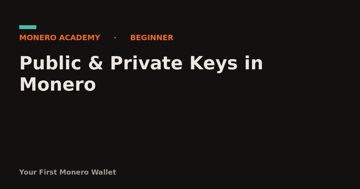 Public & Private Keys in Monero