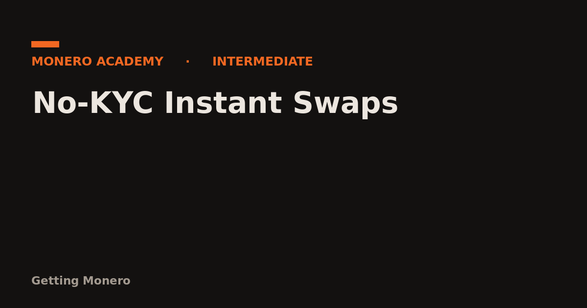 No-KYC Instant Swaps