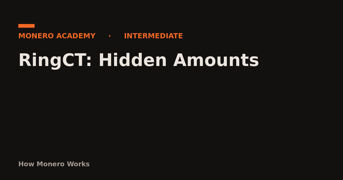 RingCT: Hidden Amounts